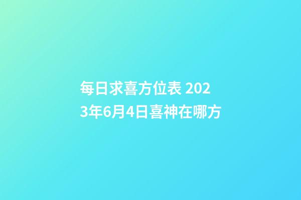 每日求喜方位表 2023年6月4日喜神在哪方